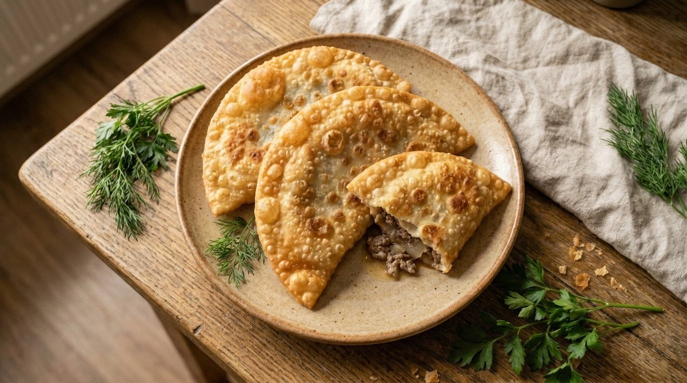 Чебуреки, курица + свинина